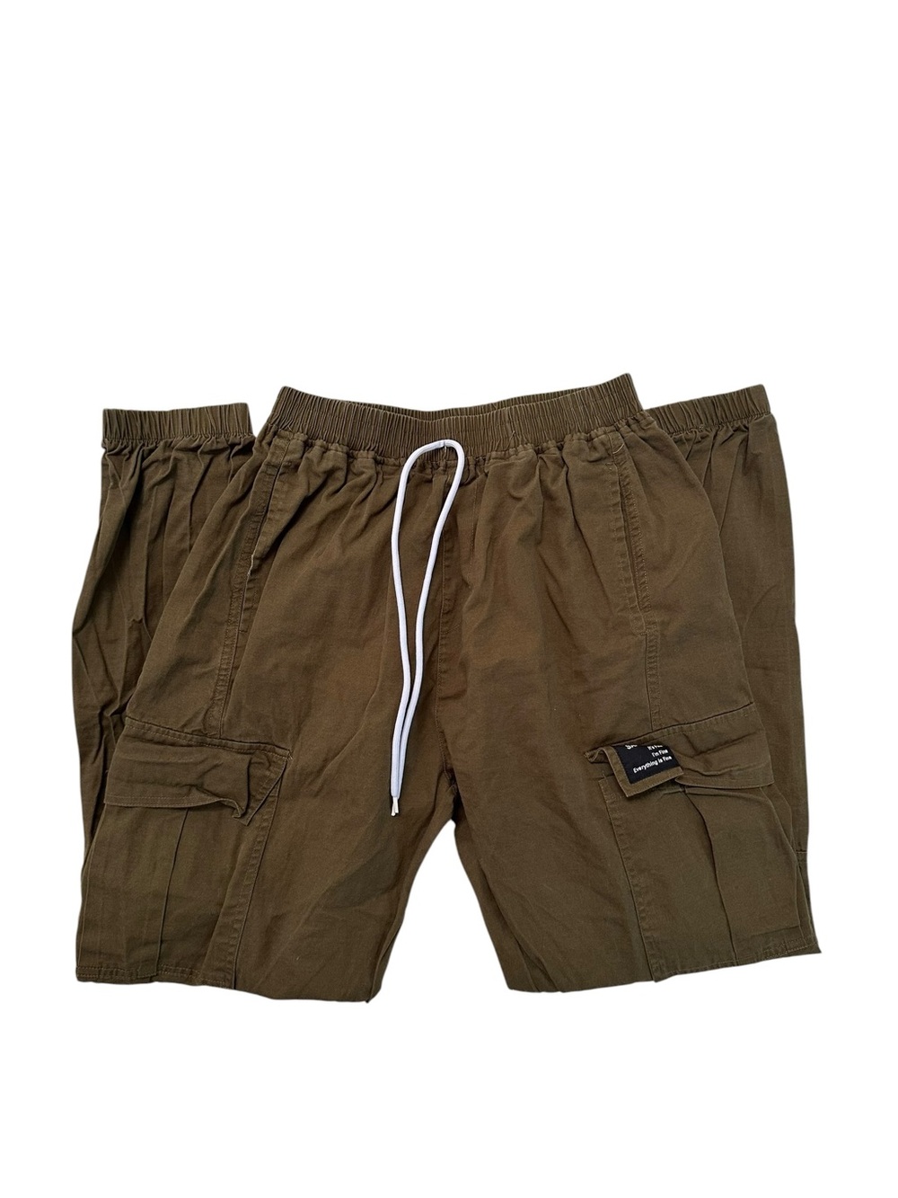 Sangtree Men's Boy  Olive Cargo Jogger Pants with Drawstring Size 14-16Y